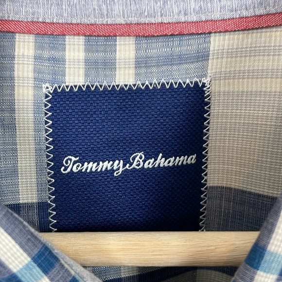 Tommy Bahama Plaid Long Sleeve Button Down Mens XL 1 Pocket Blue Casal Shirt - Picture 9 of 9
